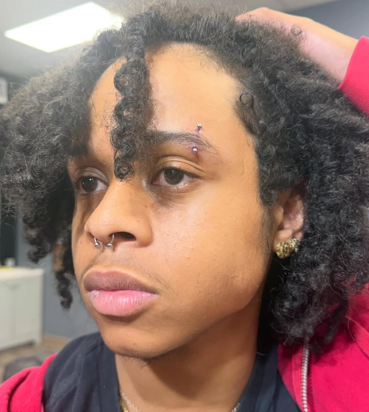 Nose and eyebrow piercing at Darkstar Tattoo Riverside CA