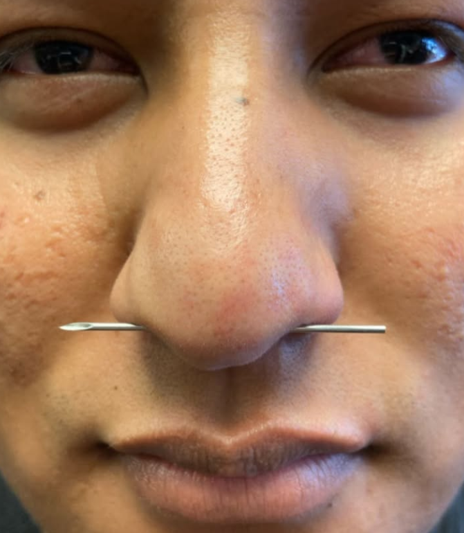 Nostril piercing procedure by Nick Sida at Darkstar Tattoo Riverside CA