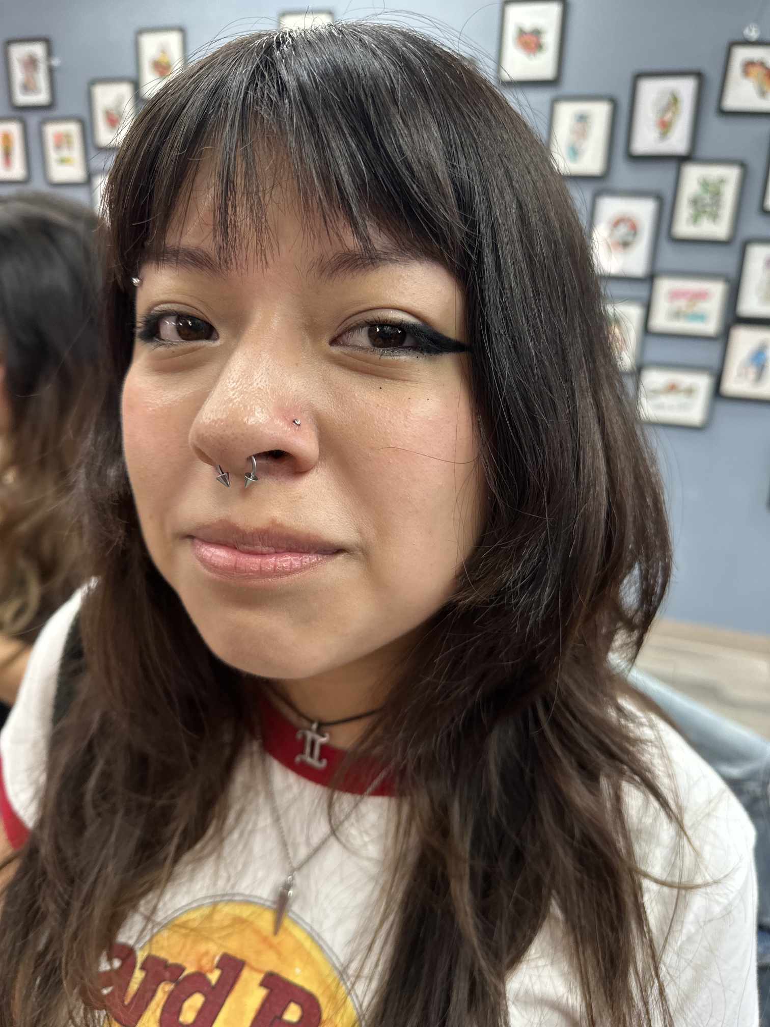 Septum and nose piercing at Darkstar Tattoo Riverside CA
